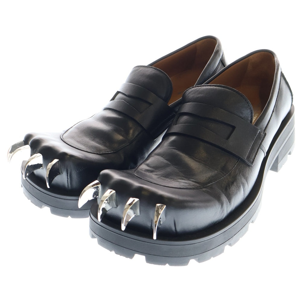 CHARLES JEFFREY LOVERBOY(チャールズジェフリーラバーボーイ) MOCCASIN MOGGIES 爪付き モカシン レザーローファー ローカットシューズ ブラック
