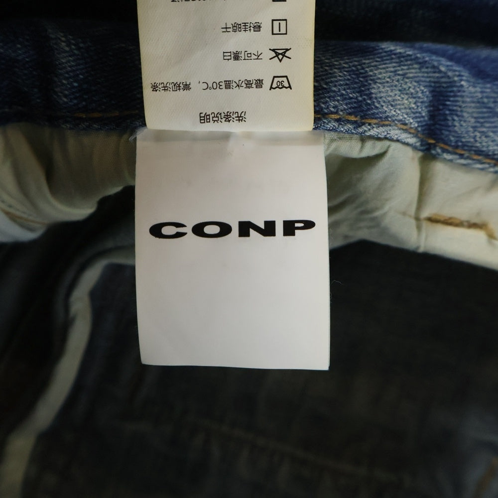 NO BRAND(ノーブランド) CONP 7分丈 ワイドデニムショーツ ハーフパンツ インディゴ