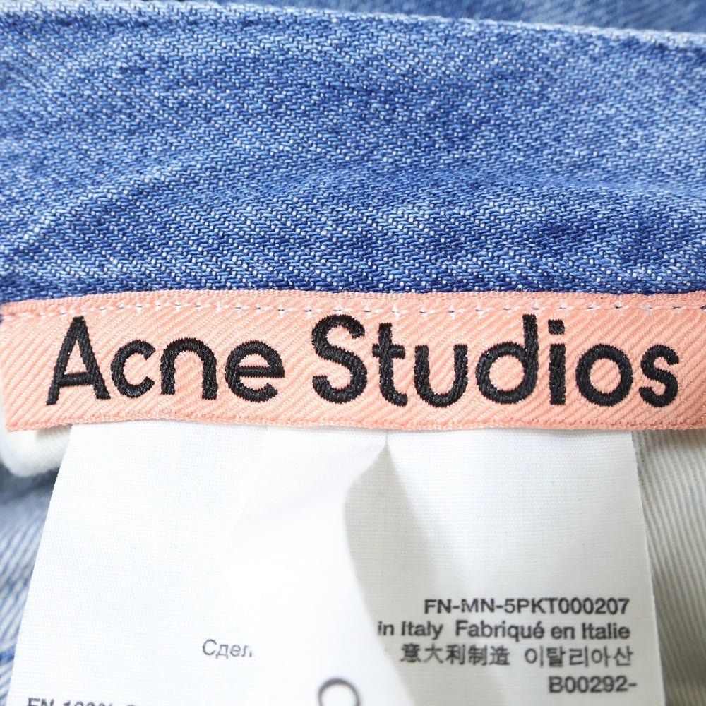 Acne Studios(アクネ ストゥディオズ) Loose Bootcut Jeans ペイント加工 ブーツカット デニムパンツ ジーンズ インディゴ FN-MN-5PKT000207 B00292-