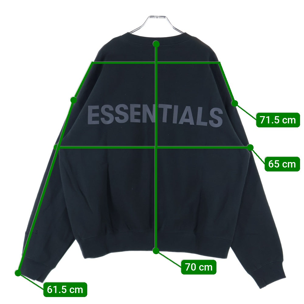 FEAR OF GOD ESSENTIALS(フィアオブゴッド エッセンシャルズ) SWEATSHIRT リフレクターロゴ クルーネックスウェットトレーナー ブラック