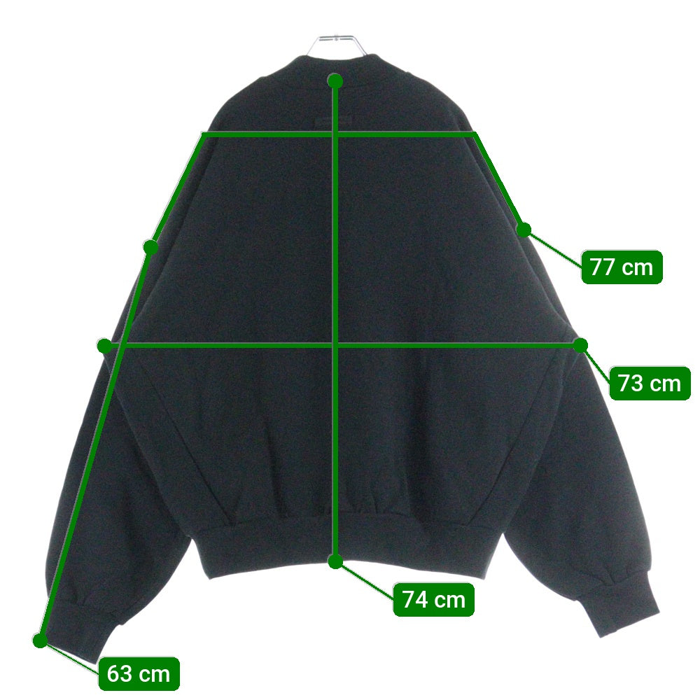 FEAR OF GOD ESSENTIALS(フィアオブゴッド エッセンシャルズ) SWEATSHIRT フロントラバー クルーネックスウェットトレーナー ブラック