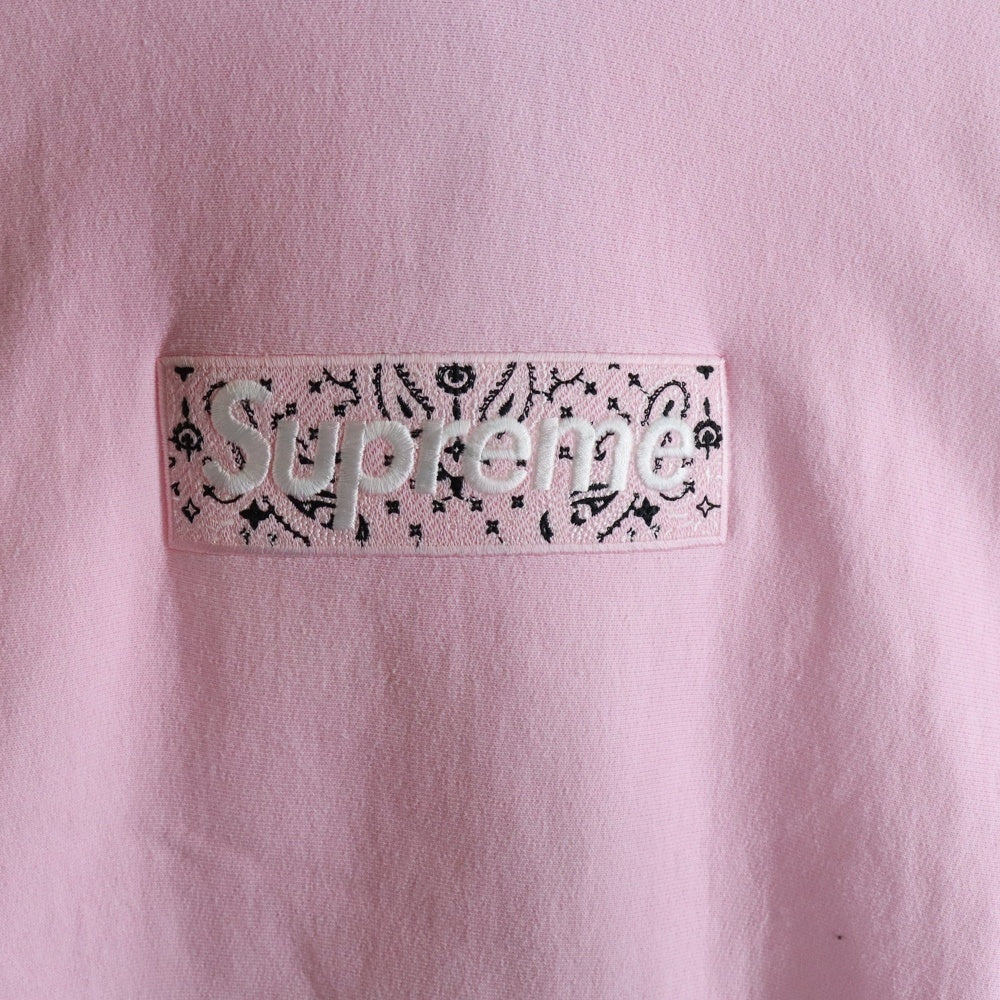 SUPREME(シュプリーム) 19AW Bandana Box Logo Hooded Sweatshirt バンダナボックスロゴ プルオーバースウェットパーカー フーディー ピンク