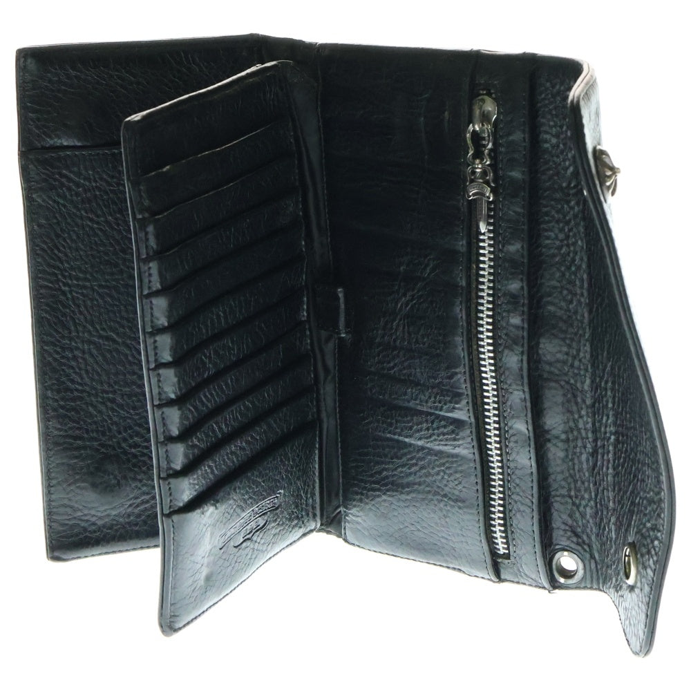 CHROME HEARTS(クロムハーツ) WAVE ウェーブ レザーウォレット 財布 ブラック BCA374