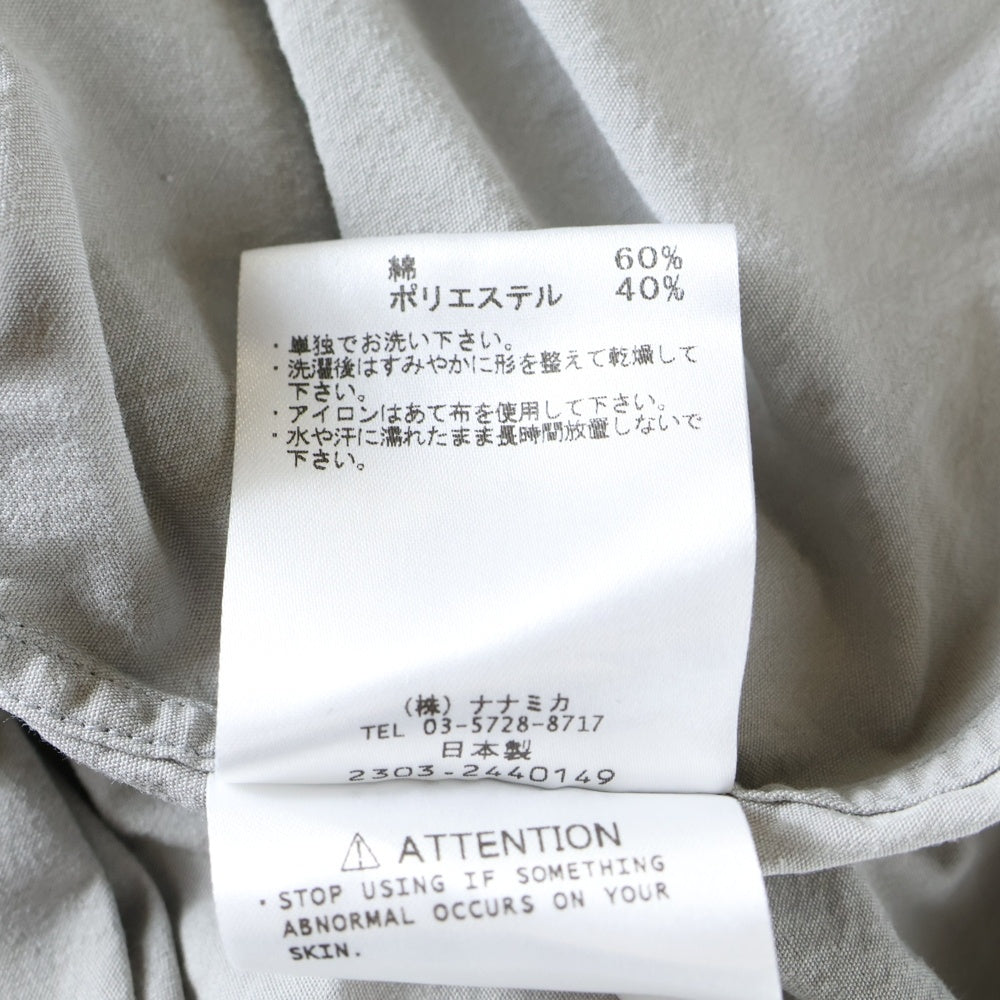 nanamica(ナナミカ) Regular Collar Wind Shirt 長袖シャツ グレー SUGF360