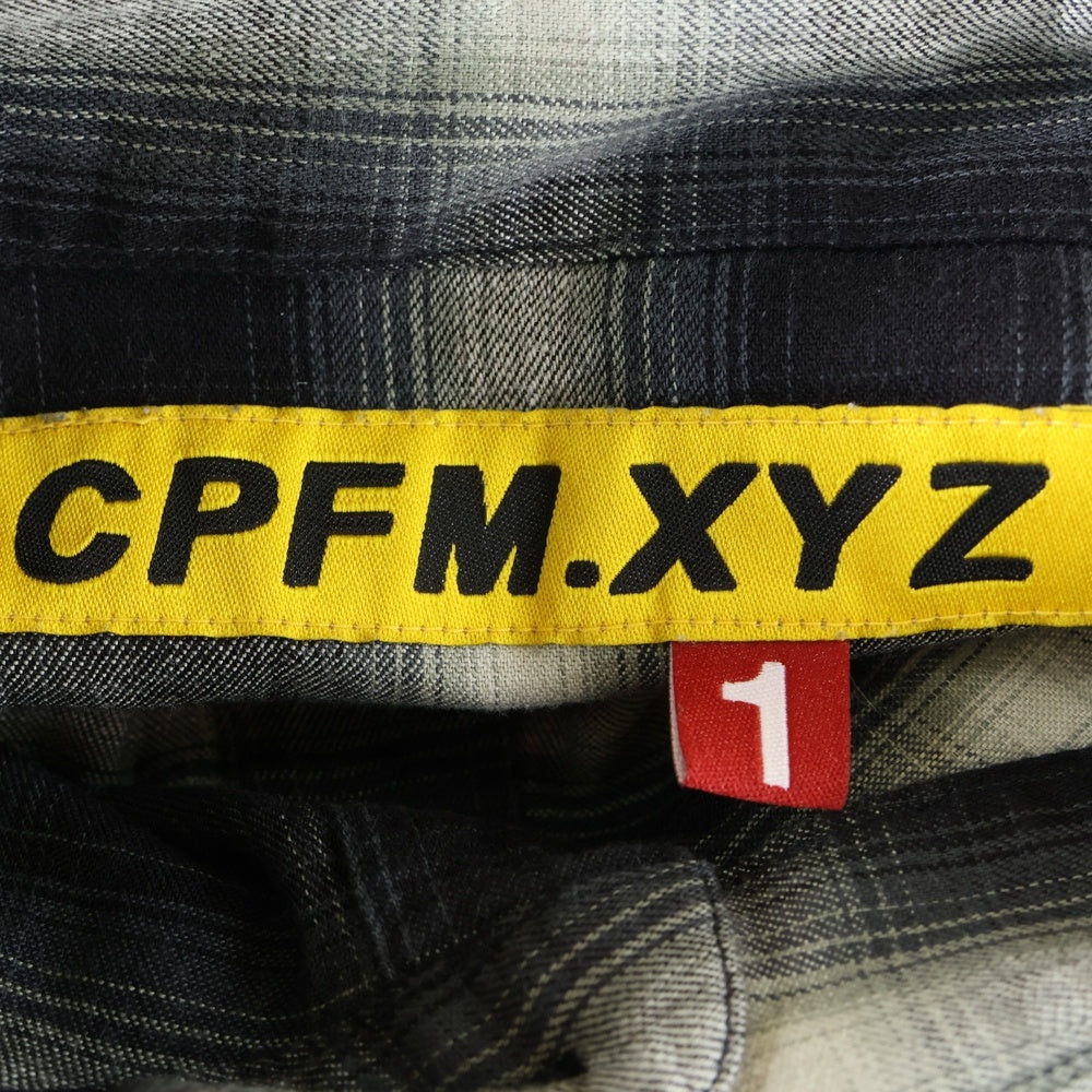 CACTUS PLANT FLEAMARKET CPFM(カクタス プラント フリーマーケット シーピーエフエム) DOUBLE VISION CHECK SHIRT ダブルビジョン 長袖チェックシャツ ブラック CP03SH001