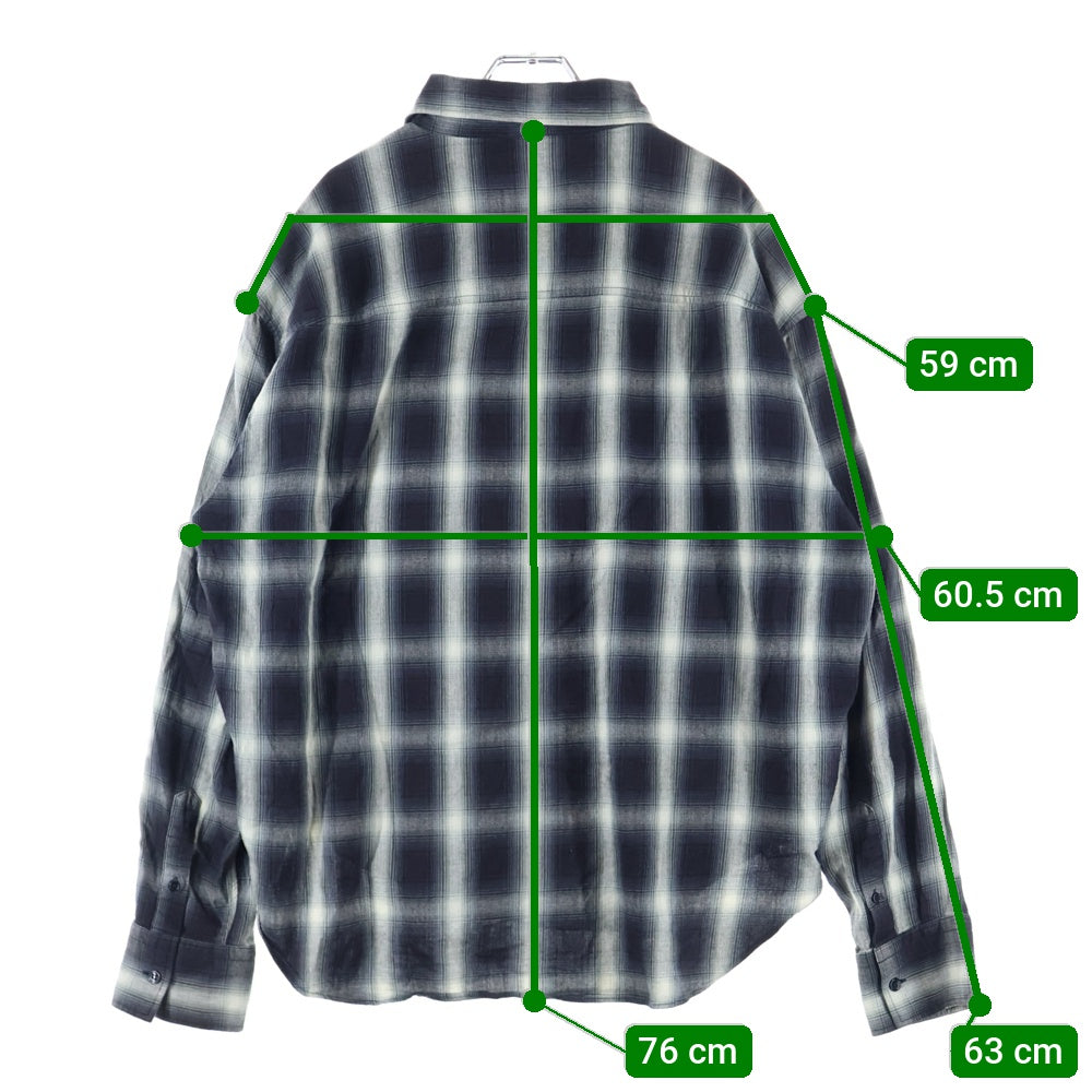 CACTUS PLANT FLEAMARKET CPFM(カクタス プラント フリーマーケット シーピーエフエム) DOUBLE VISION CHECK SHIRT ダブルビジョン 長袖チェックシャツ ブラック CP03SH001
