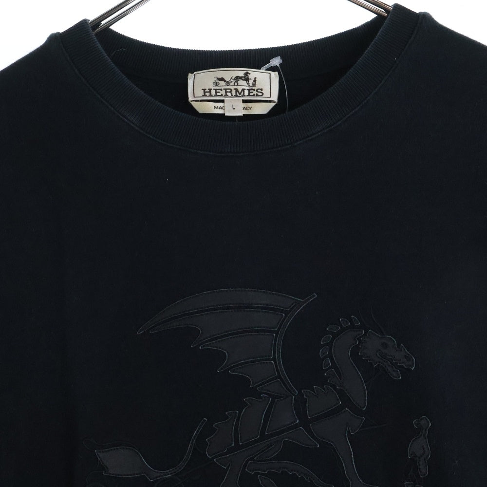 HERMES(エルメス) EX-LIBRIS DRAGON エクスリブリスドラゴン スウェットトレーナー ブラック