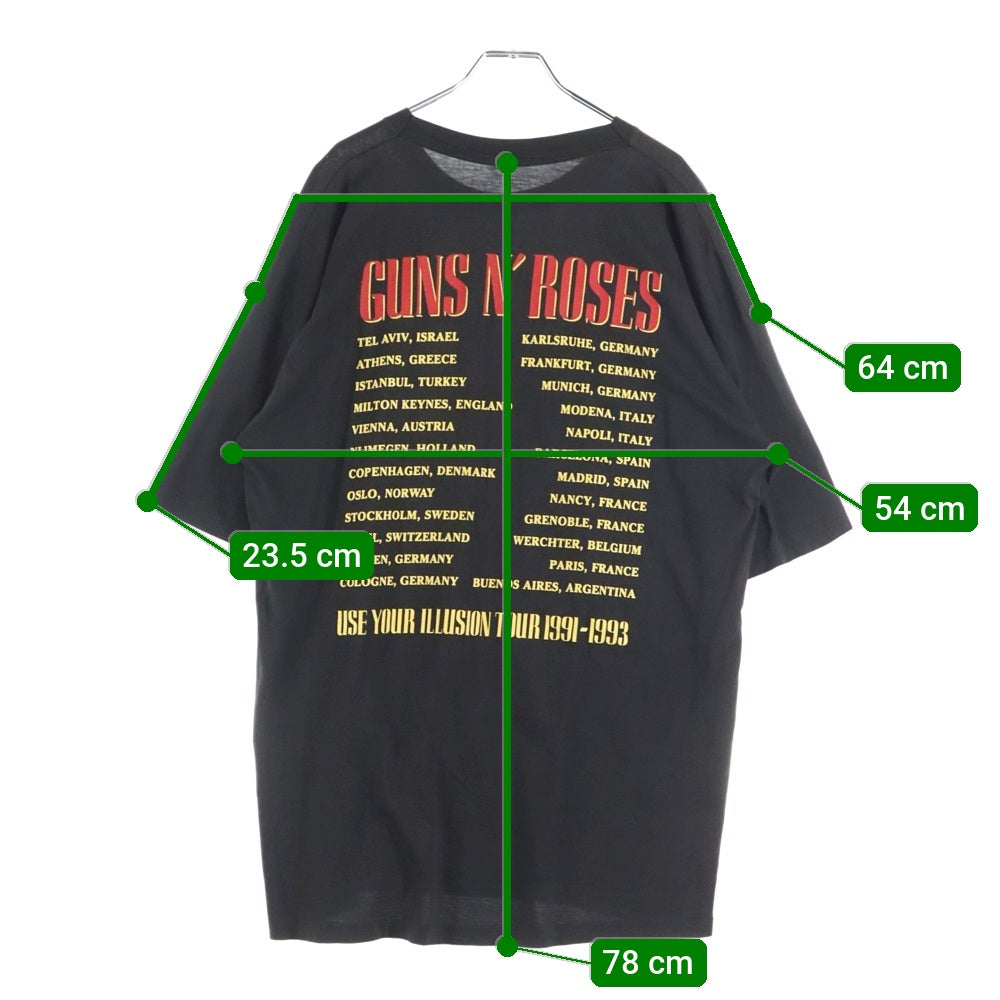 VINTAGE(ヴィンテージ) 90S GUNS N' ROSES USE YOUR ILLUSION TOUR ガンズ・アンド・ローゼズ 半袖Tシャツ グレー