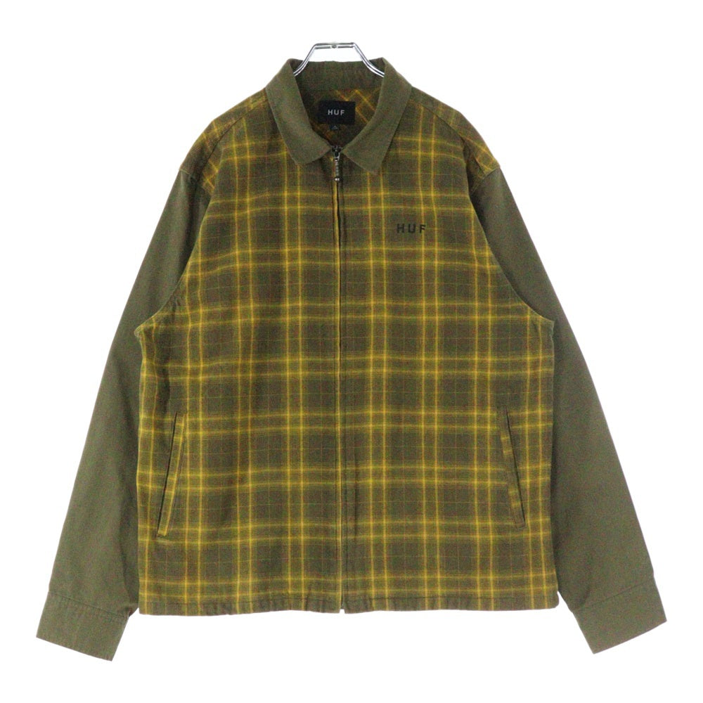 HUF(ハフ) ABERDEEN ZIP FLANNEL ジップアップ チェックジャケット ベージュ