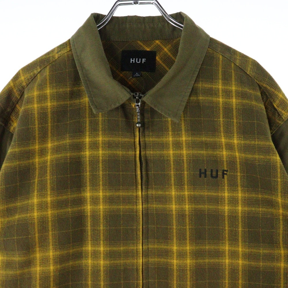 HUF(ハフ) ABERDEEN ZIP FLANNEL ジップアップ チェックジャケット ベージュ