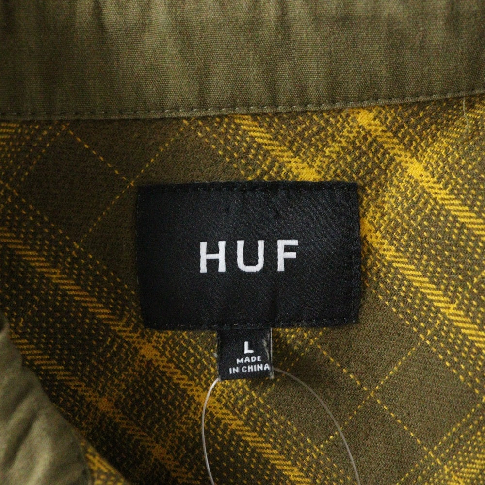 HUF(ハフ) ABERDEEN ZIP FLANNEL ジップアップ チェックジャケット ベージュ