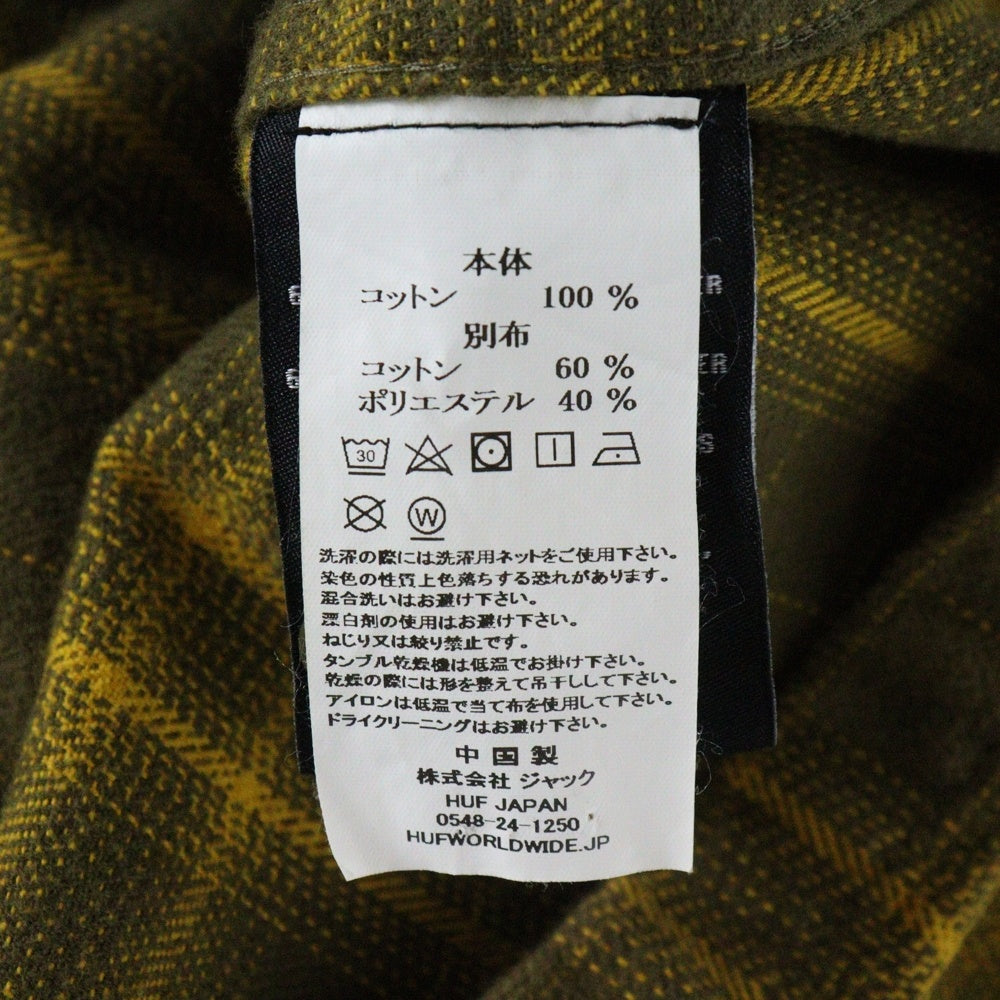 HUF(ハフ) ABERDEEN ZIP FLANNEL ジップアップ チェックジャケット ベージュ