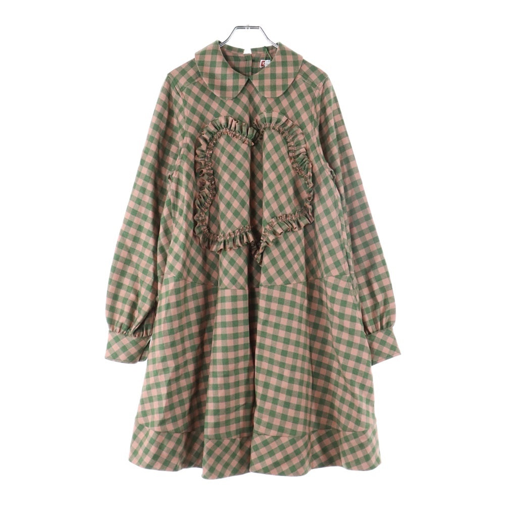 KENZO(ケンゾー) Misty Grey Gingham-Check Midi Dress チェック柄 ミニドレス ピンク レディース FC62RO1039FD