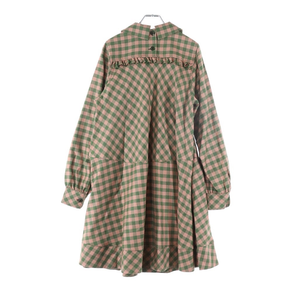 KENZO(ケンゾー) Misty Grey Gingham-Check Midi Dress チェック柄 ミニドレス ピンク レディース FC62RO1039FD