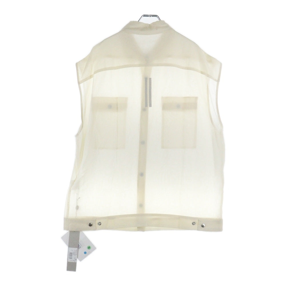 Rick Owens(リックオウエンス) SLEEVELESS JUMBO SHIRT ジャンボ ノースリーブシャツ アイボリー RP01B4725-OR