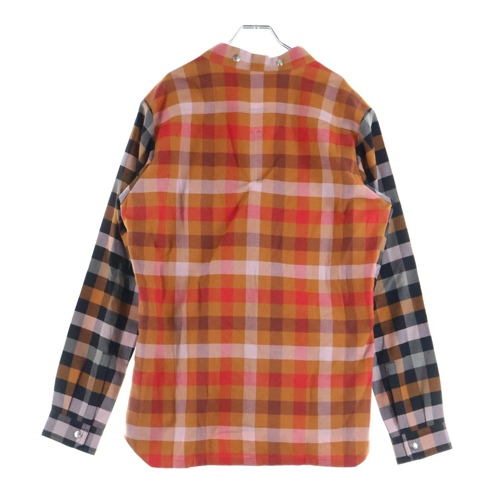 Rick Owens(リックオウエンス) 24SS LARRY FOGPOCKET SHIRT ラリーシャツ 長袖チェックシャツ オレンジ RU01D3287-CP