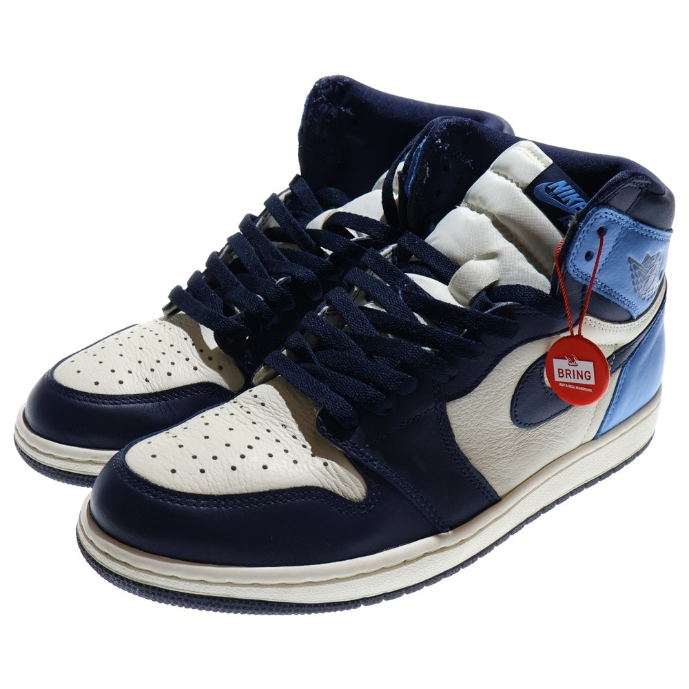NIKE(ナイキ) AIR JORDAN1 RETRO HIGH OG OBSIDIAN UNIVERSITY BLUE エアジョーダン1 レトロ ハイカットスニーカー オブシディアン ブルー US10.5/28.5cm 555088-140