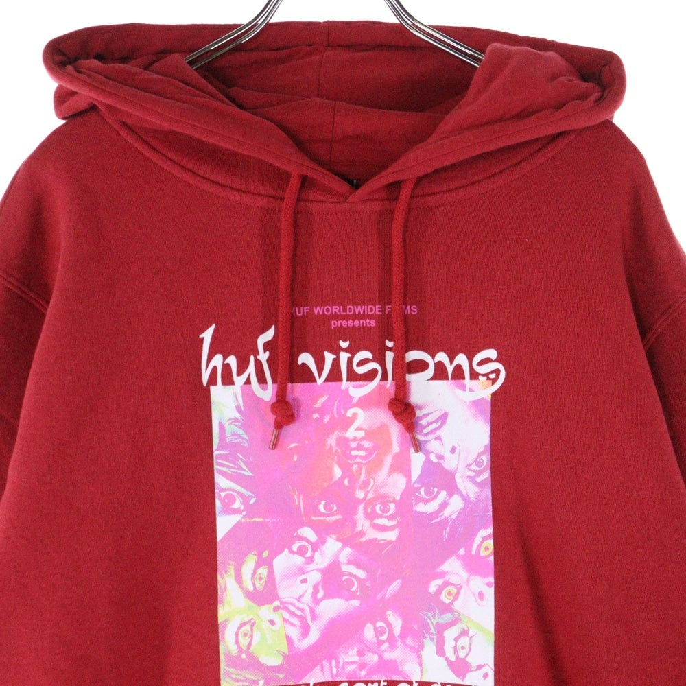 HUF(ハフ) LOVELY SORT PO HOODIE ラブリーフーディ プルオーバースウェットパーカー レッド