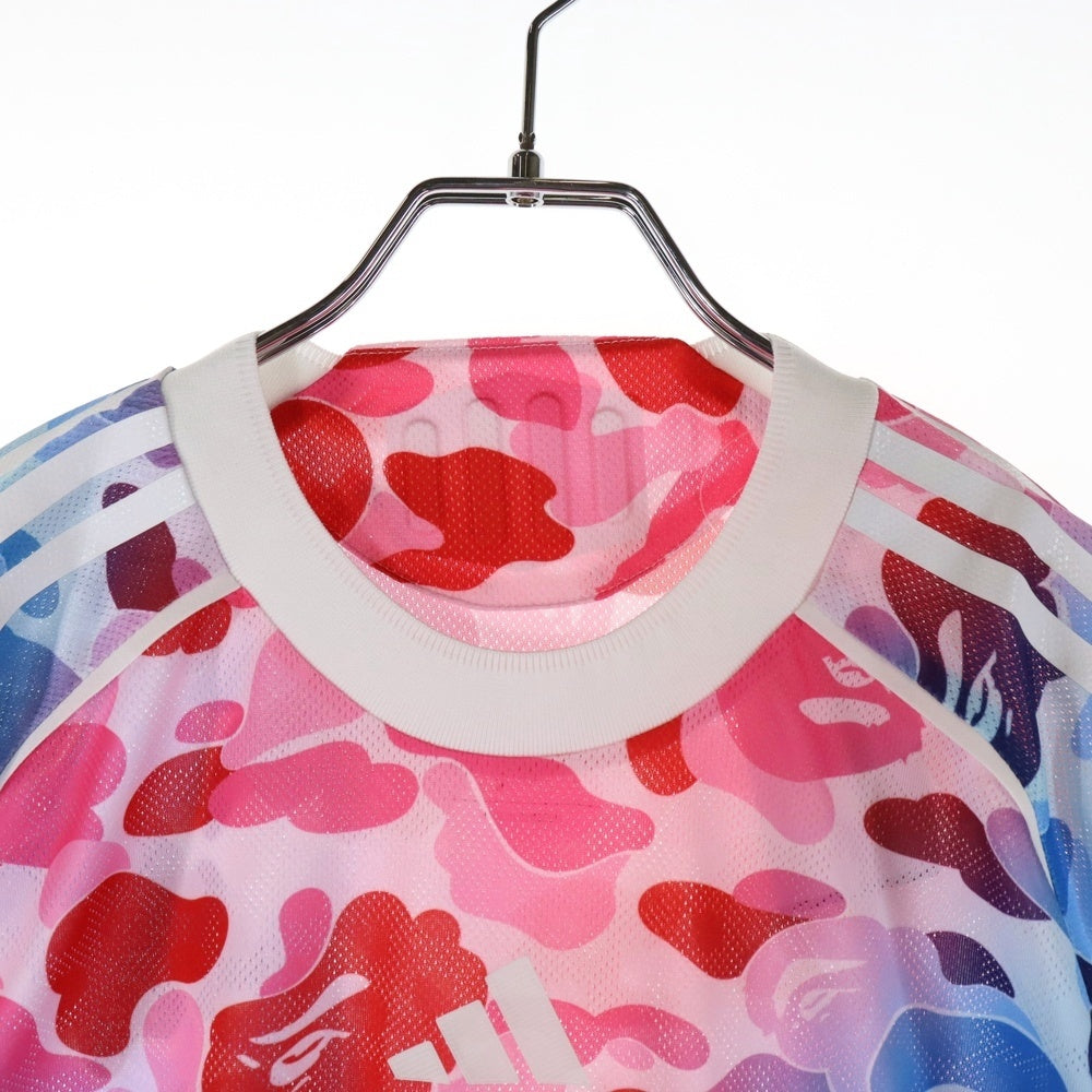 adidas(アディダス) ×A BATHING APE FB Jersey アベイシングエイプ 総柄半袖Tシャツ メッシュジャージー マルチ KA0040