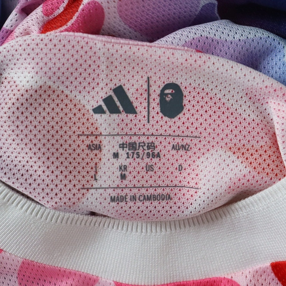 adidas(アディダス) ×A BATHING APE FB Jersey アベイシングエイプ 総柄半袖Tシャツ メッシュジャージー マルチ KA0040