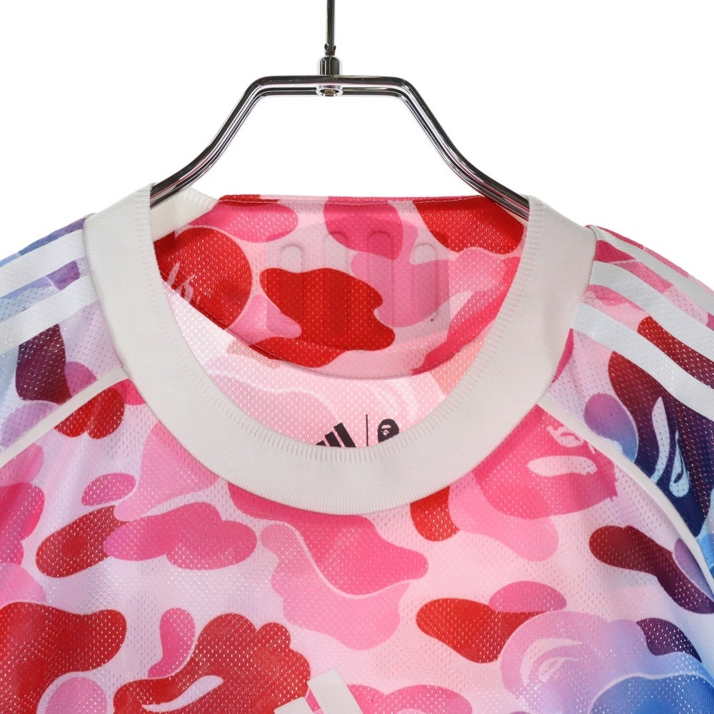 adidas(アディダス) ×A BATHING APE FB Jersey アベイシングエイプ 総柄半袖Tシャツ メッシュジャージー マルチ KA0040