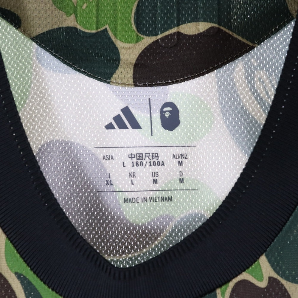 adidas(アディダス) ×A BATHING APE FB Jersey アベイシングエイプ カモフラージュ 迷彩 総柄半袖Tシャツ メッシュジャージー カーキ KB2202