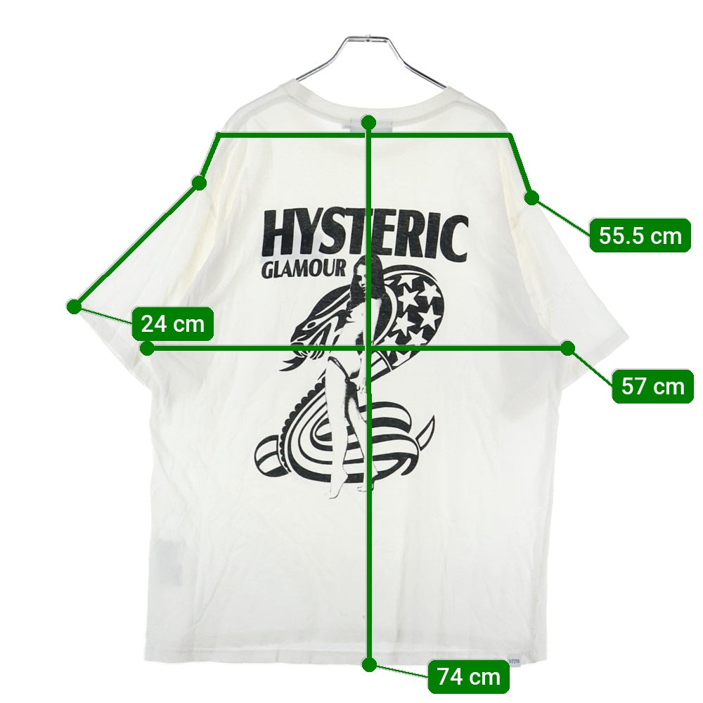 HYSTERIC GLAMOUR(ヒステリックグラマー) US COBRA T-SHIRT 半袖Tシャツ ホワイト 02241CT37