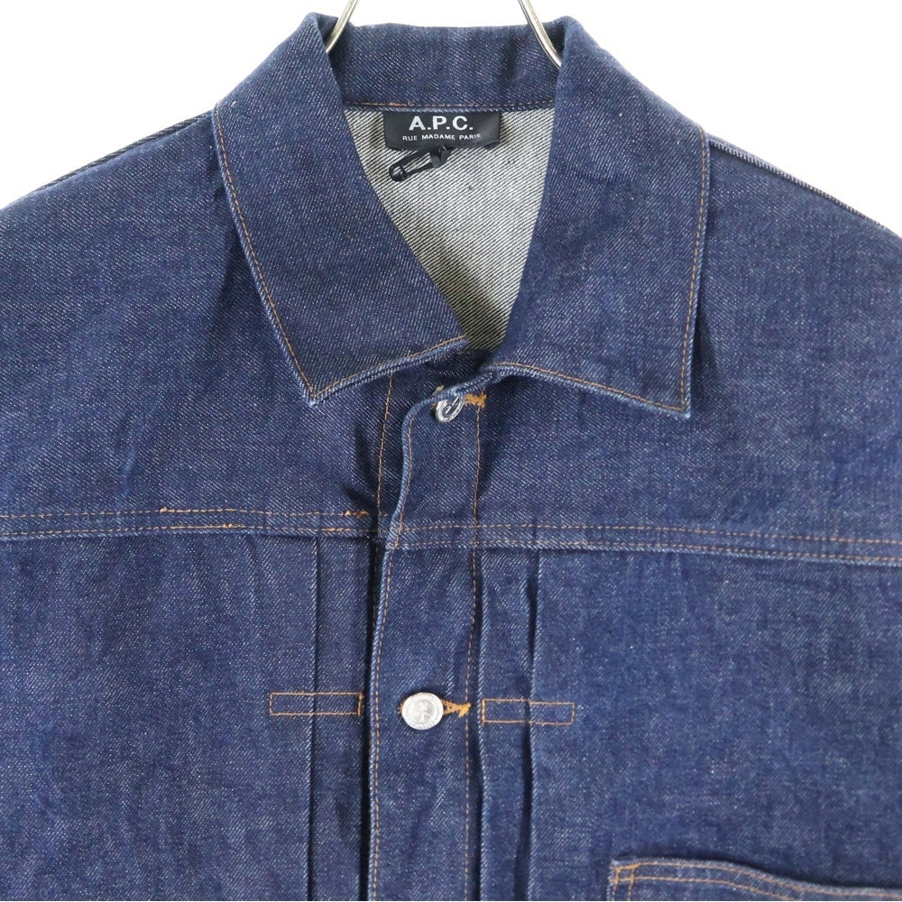 A.P.C(アーペーセー) DENIM BRUT VESTE JEAN JPS 1stタイプ リジットデニムジャケット Gジャン インディゴ 25212-1-30301