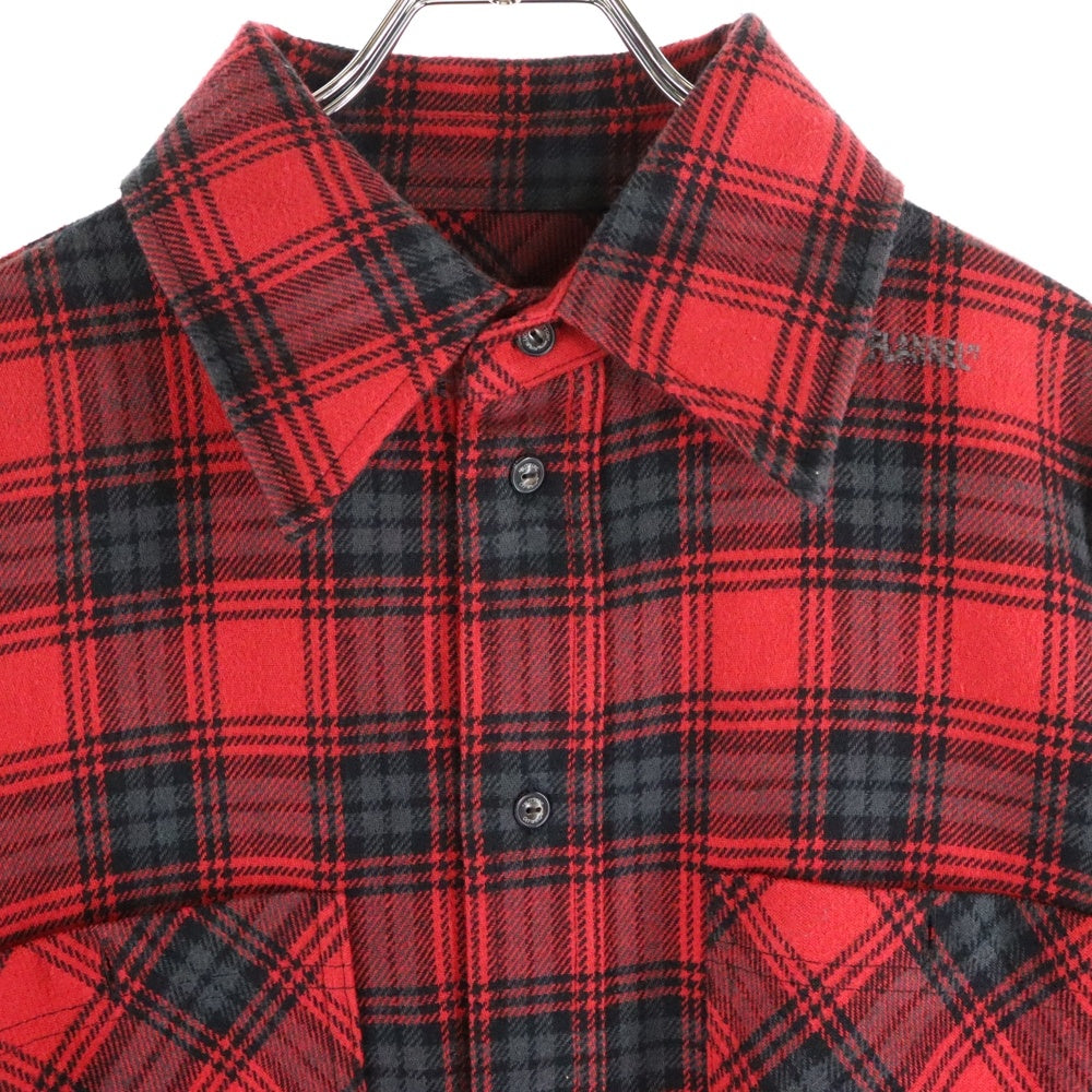 OFF-WHITE(オフホワイト) 20AW Flannel Shirt スプレーロゴ 長袖チェックシャツ ネルシャツ レッド OMGA133E20FAB001