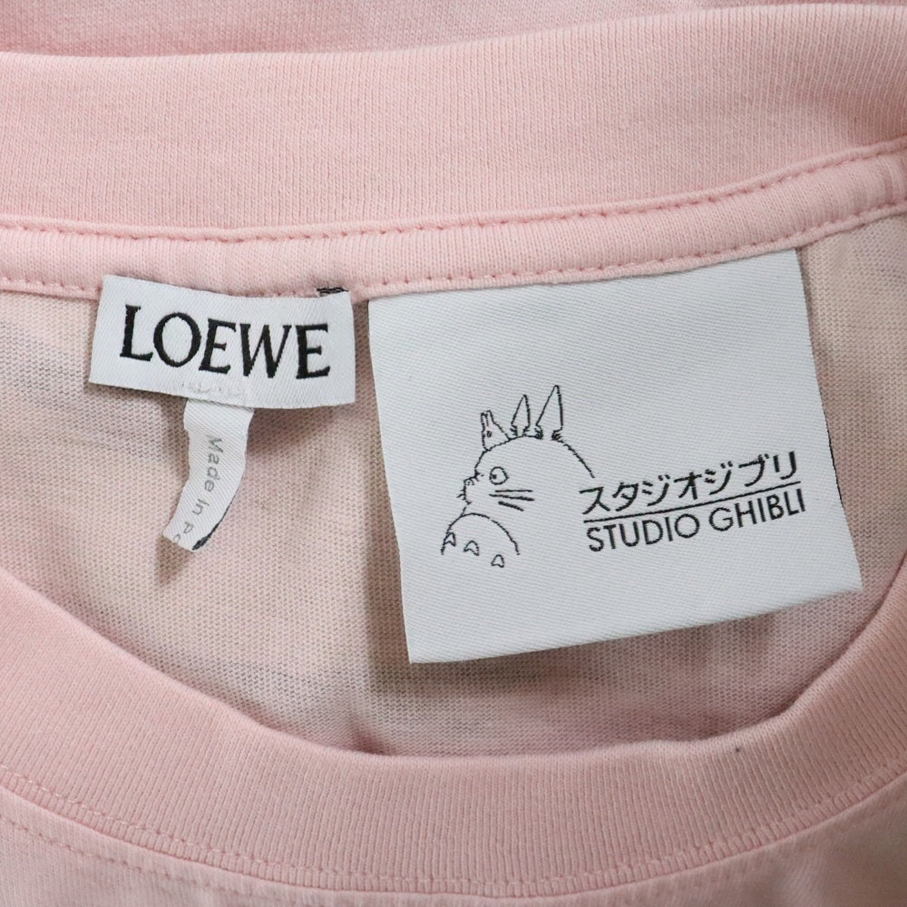 LOEWE(ロエベ) ×STUDIO GHIBLI Totoro T-shirt スタジオジブリ となりのトトロ 刺繍半袖Tシャツ ピンク S848Y22X02