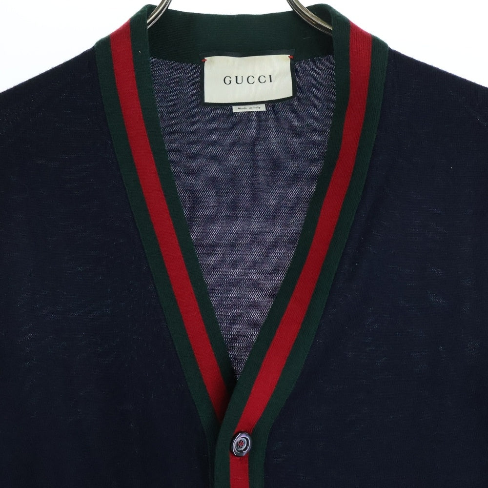 GUCCI(グッチ) V Neck Knit Cardigan ニットカーディガン ネイビー 408146 X1317