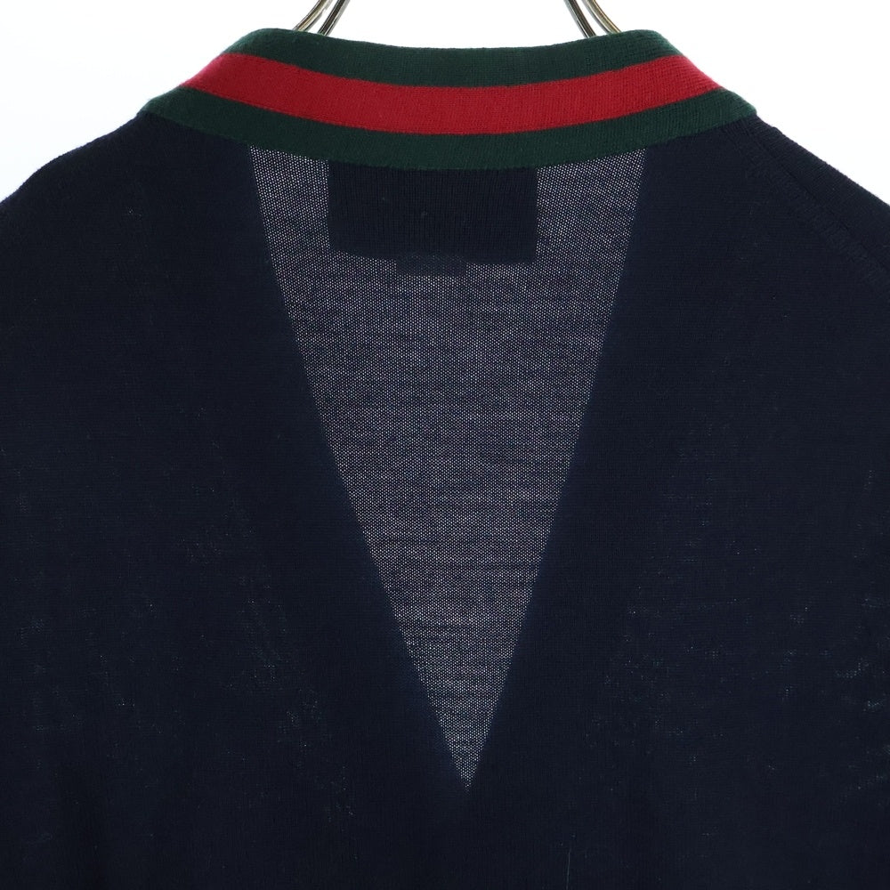 GUCCI(グッチ) V Neck Knit Cardigan ニットカーディガン ネイビー 408146 X1317