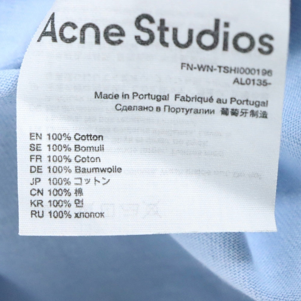 Acne Studios(アクネ ストゥディオズ) T-Shirt ロゴプリント 半袖Tシャツ ブルー AL0135-