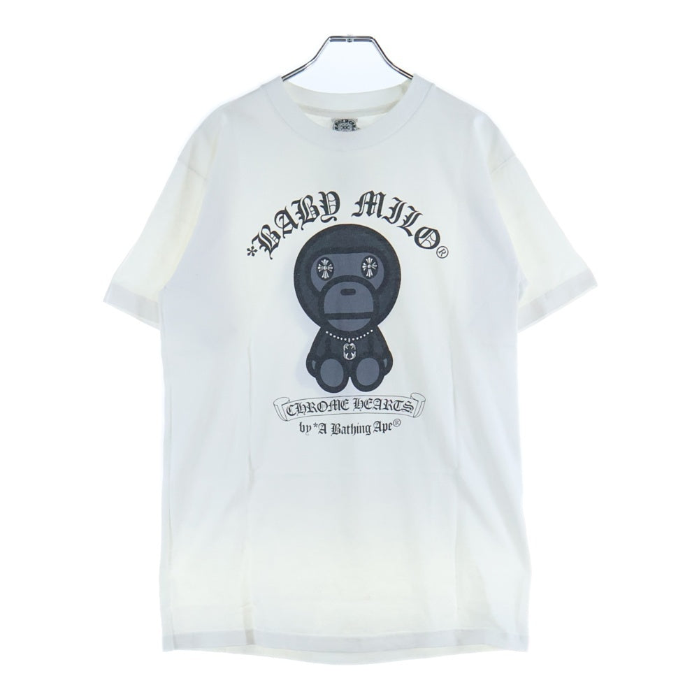 CHROME HEARTS(クロムハーツ) OLD ×A BATHING APE BABY MILO TEE オールド アベイジング エイプ フロント スクロールロゴプリント 半袖Tシャツ カットソー ブラック