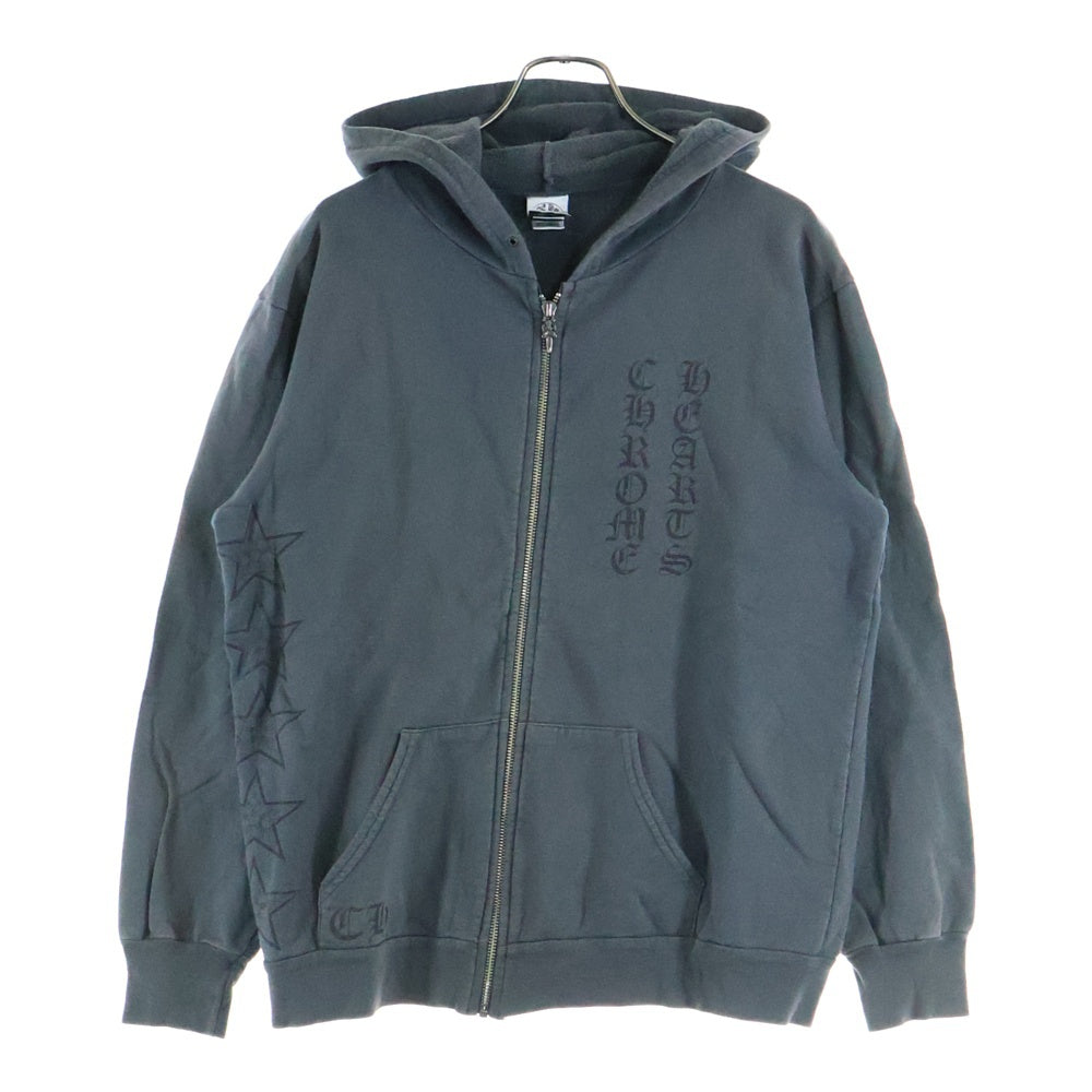 CHROME HEARTS(クロムハーツ) SWTSHRT HD ZIP ロゴプリントダガージップスウェットパーカー グレー