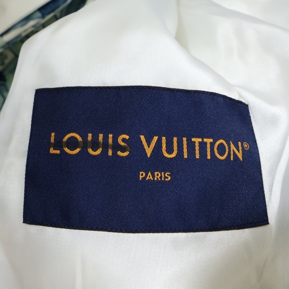 LOUIS VUITTON(ルイヴィトン) スパンコール装飾 エンブロイダリー 総柄 ジャケット ブルゾン ブルー×ホワイト RM232M ZS1 HPB12W