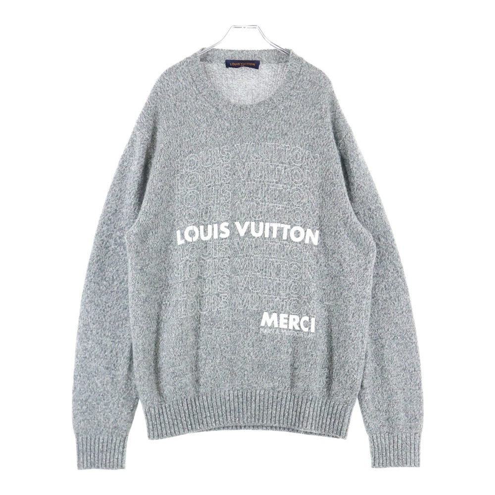 LOUIS VUITTON(ルイヴィトン) フロントロゴプリント クルーネックニットセーター グレー RM182 GVL HFN08W