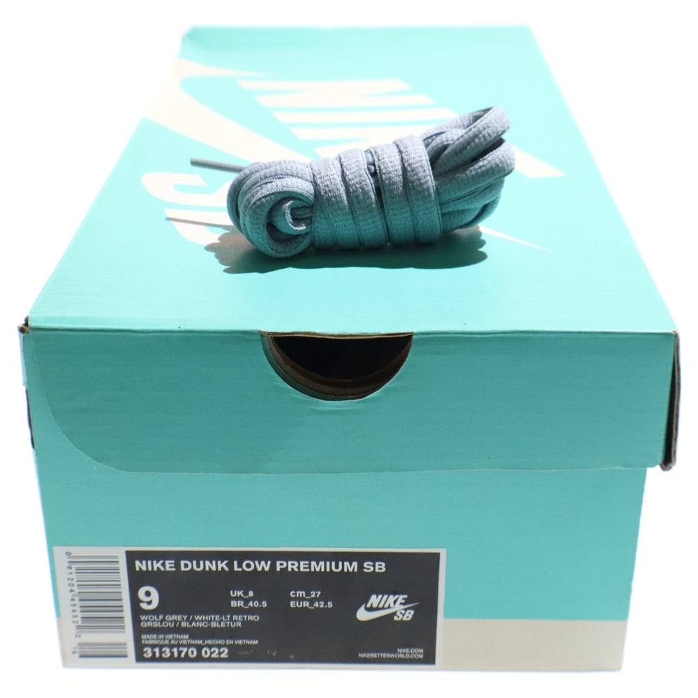 NIKE SB(ナイキエスビー) DUNK LOW PREMIUM SB ダンク マーティ マクフライ ローカットスニーカー グレー US9/27cm 313170-022