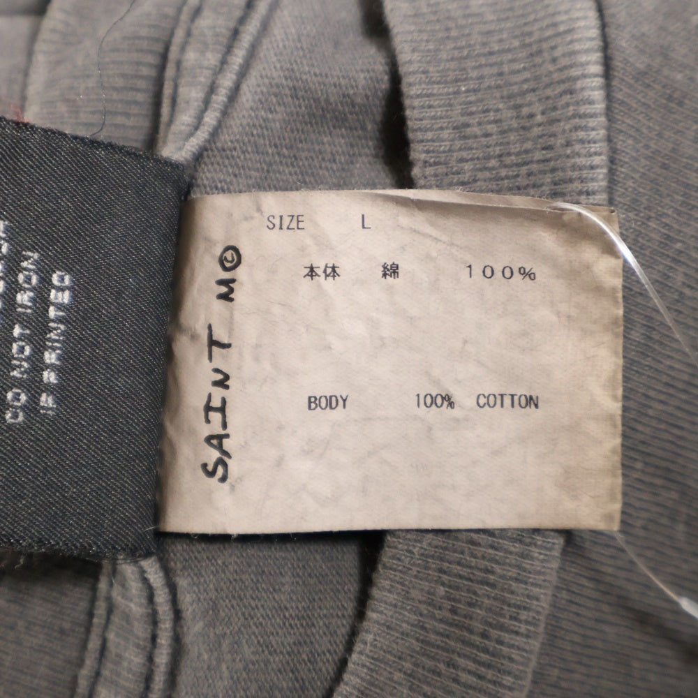 SAINT MICHAEL(セントマイケル) 23AW LS TEE/S>N>T ダメージ加工長袖Tシャツ ロンT グレー SM-A23-0000-010