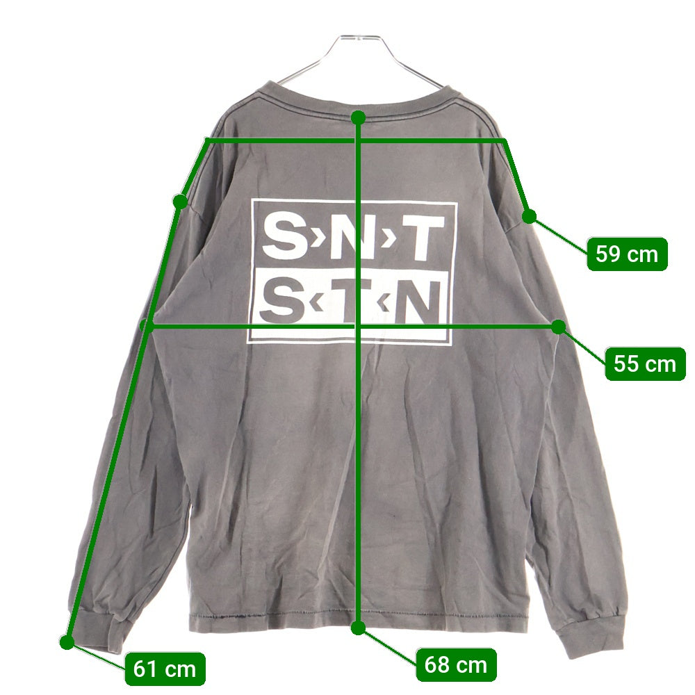 SAINT MICHAEL(セントマイケル) 23AW LS TEE/S>N>T ダメージ加工長袖Tシャツ ロンT グレー SM-A23-0000-010