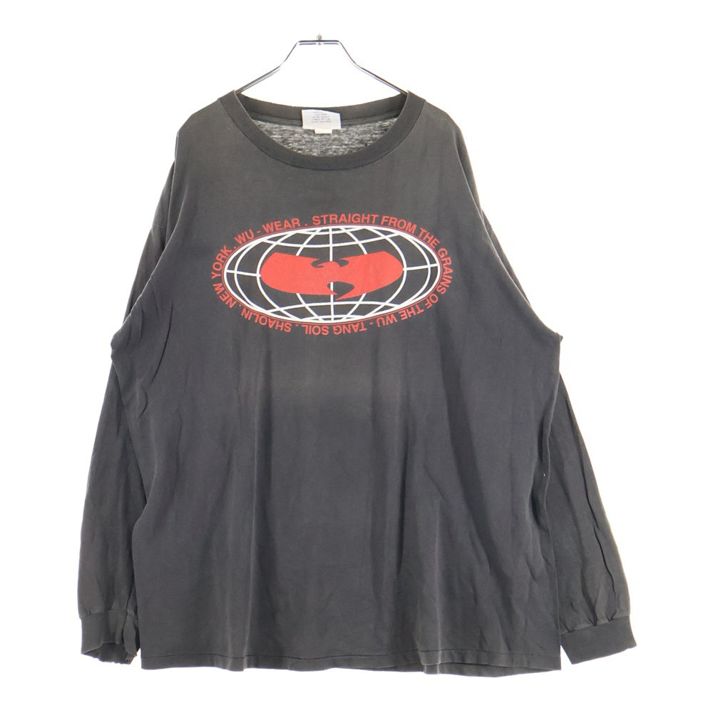 VINTAGE(ヴィンテージ) 90s WU WEAR Wu-Tang Clan ウーウェア ウータンクラン フロントロゴプリント 長袖Tシャツ ブラック