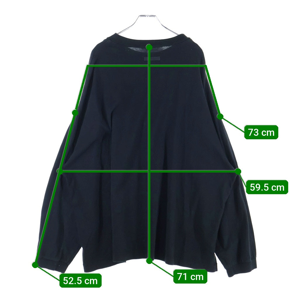 FEAR OF GOD ESSENTIALS(フィアオブゴッド エッセンシャルズ) L/S T-SHIRT フロントロゴ 長袖Tシャツ ロンT ブラック