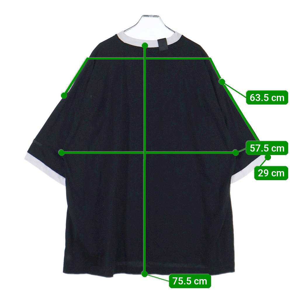 N.HOOLYWOOD(エヌハリウッド) Big Ringer T-Shirt オーバーサイズ リンガーTシャツ 半袖Tシャツ ブラック 2232-CS53-036