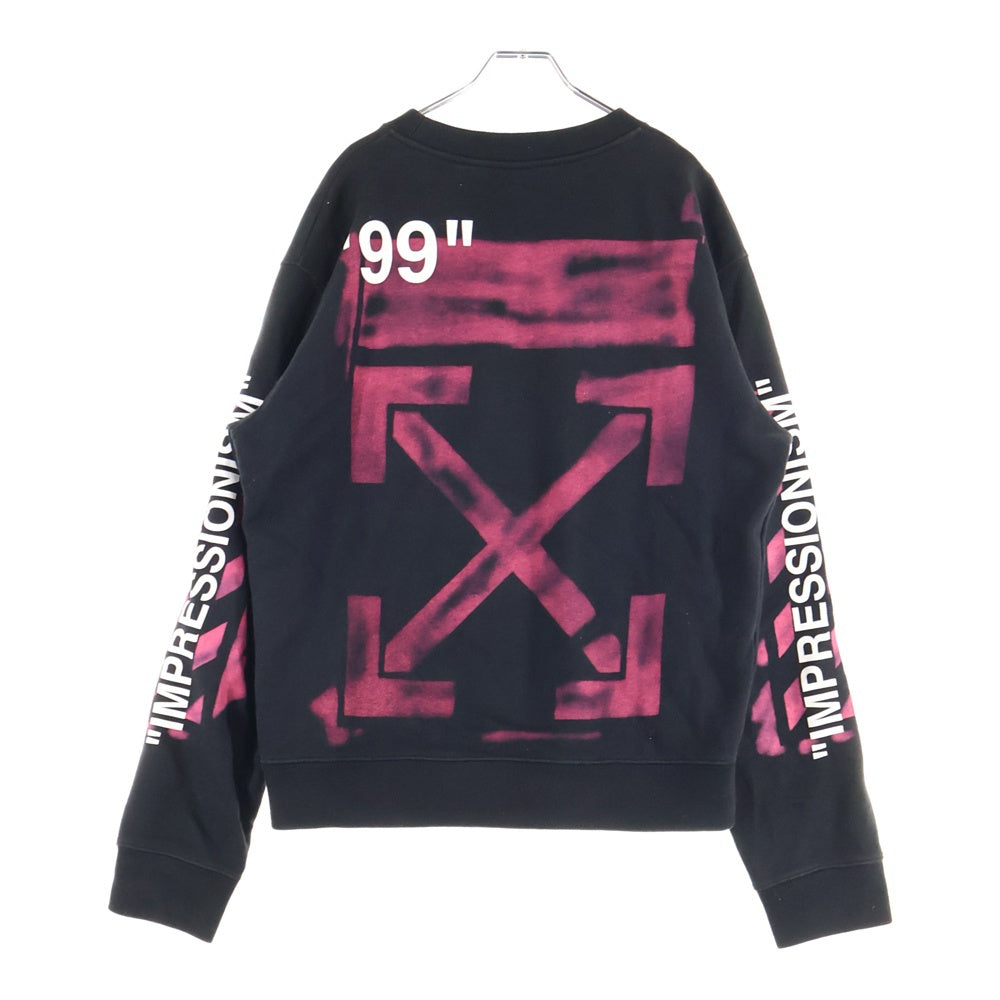 OFF-WHITE(オフホワイト) 19SS DIAG STENCIL SLIM CREWNECK ステンシル クルーネックスウェットトレーナー ブラック OMBA025R19003015