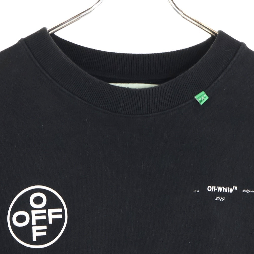 OFF-WHITE(オフホワイト) 19SS DIAG STENCIL SLIM CREWNECK ステンシル クルーネックスウェットトレーナー ブラック OMBA025R19003015