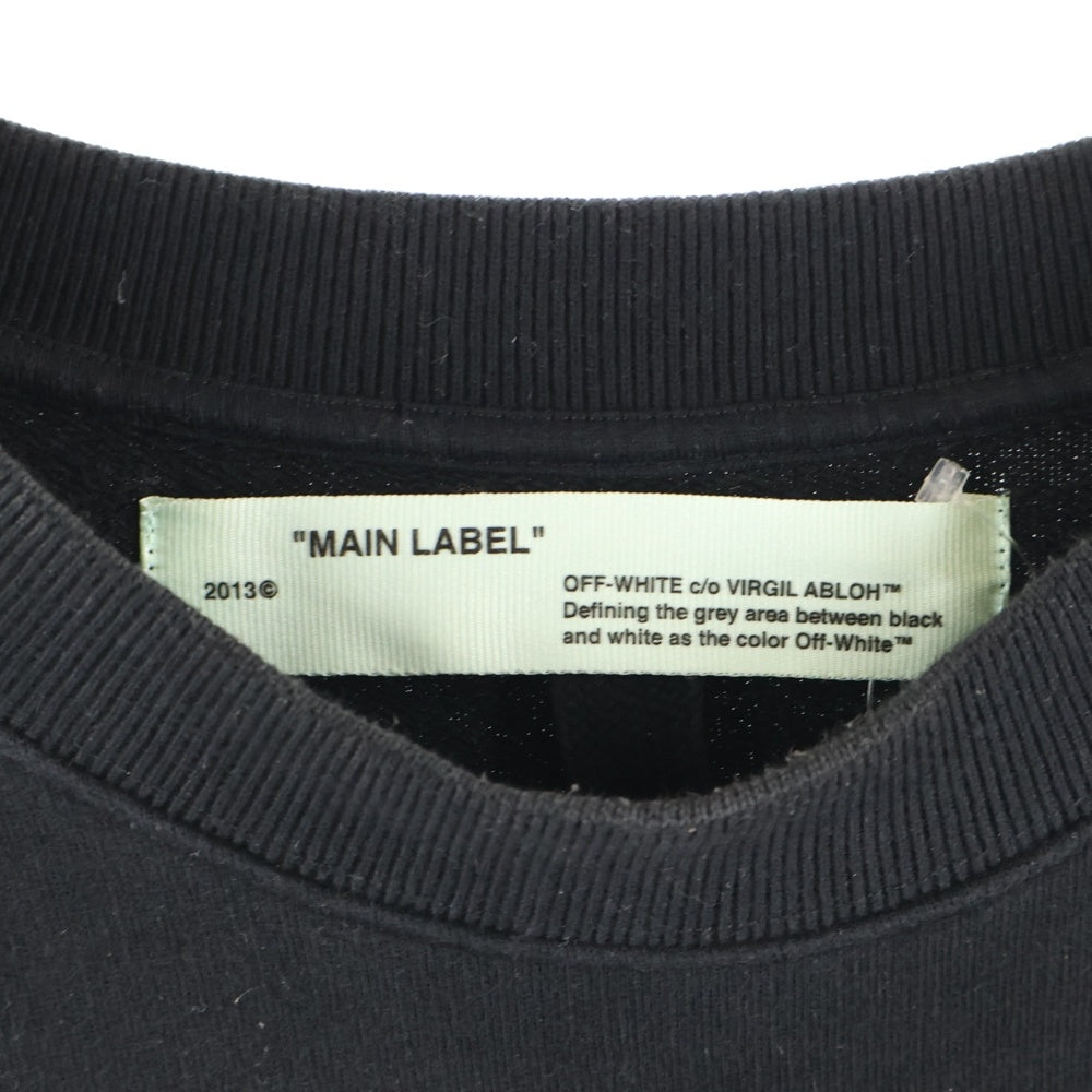 OFF-WHITE(オフホワイト) 19SS DIAG STENCIL SLIM CREWNECK ステンシル クルーネックスウェットトレーナー ブラック OMBA025R19003015