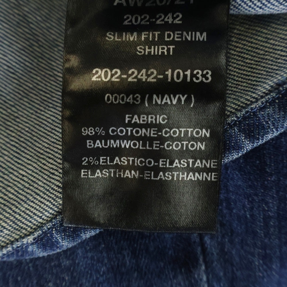 RAF SIMONS(ラフシモンズ) 20AW Slim Fit Denim Shirt スリムフィット 長袖デニムシャツ インディゴ