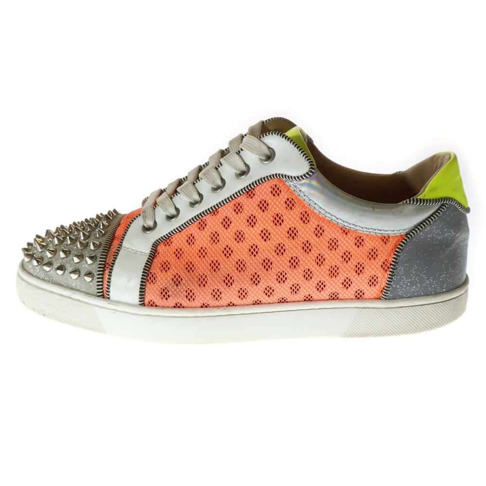 CHRISTIAN LOUBOUTIN(クリスチャンルブタン) AC SEAVASTE SPIKES FLAT GLIT ラメ加工 スタッズ ローカットスニーカー マルチ