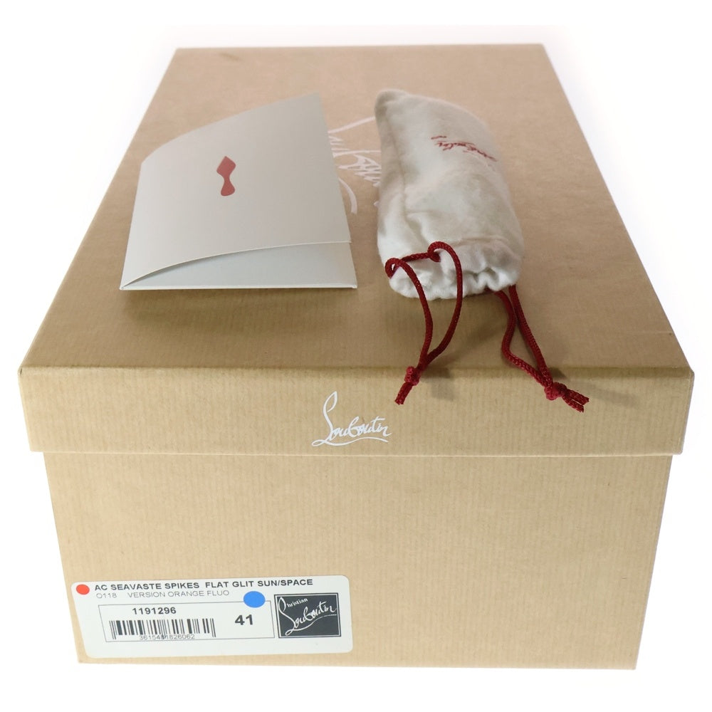 CHRISTIAN LOUBOUTIN(クリスチャンルブタン) AC SEAVASTE SPIKES FLAT GLIT ラメ加工 スタッズ ローカットスニーカー マルチ