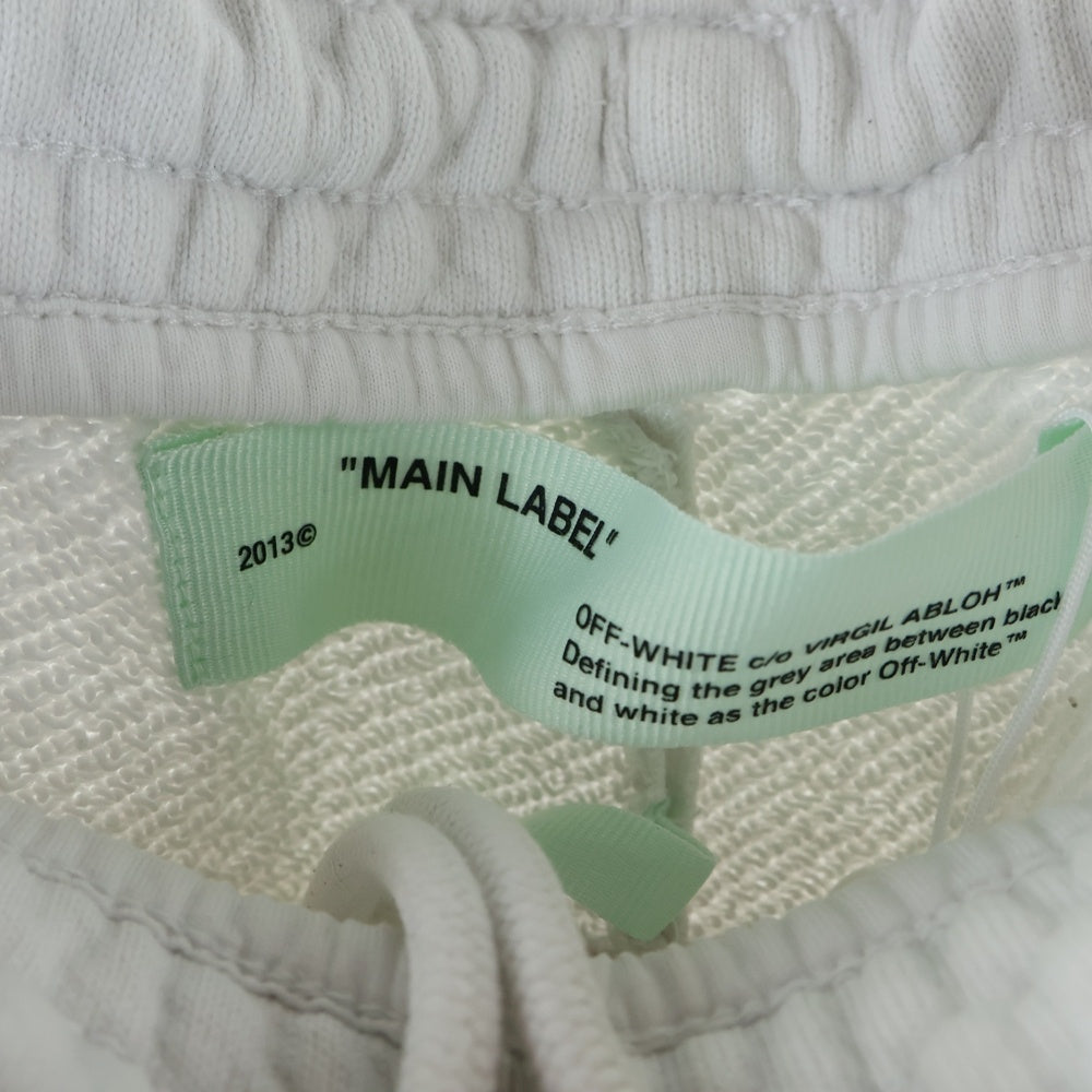 OFF-WHITE(オフホワイト) 19SS GREEN MAN SLIM SWEATPANTS ロゴプリント スウェットパンツ ホワイト OMCH014R19B97002